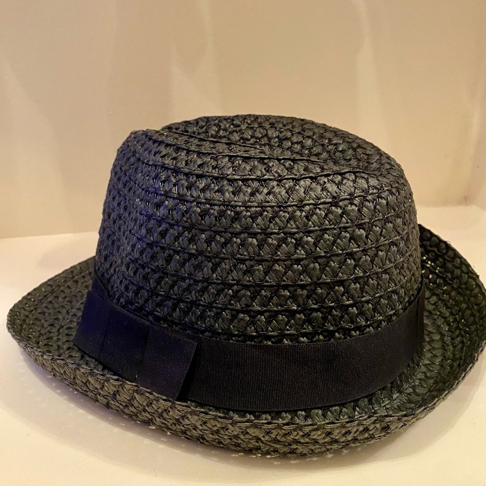 Black Woven Fedora Hat